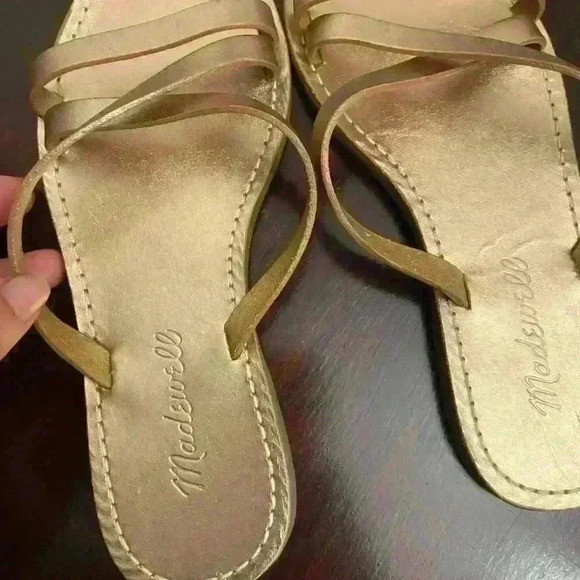 Madewell Boardwalk Skinny Sandals in Metallic Rose leather - Picture 9 of 13